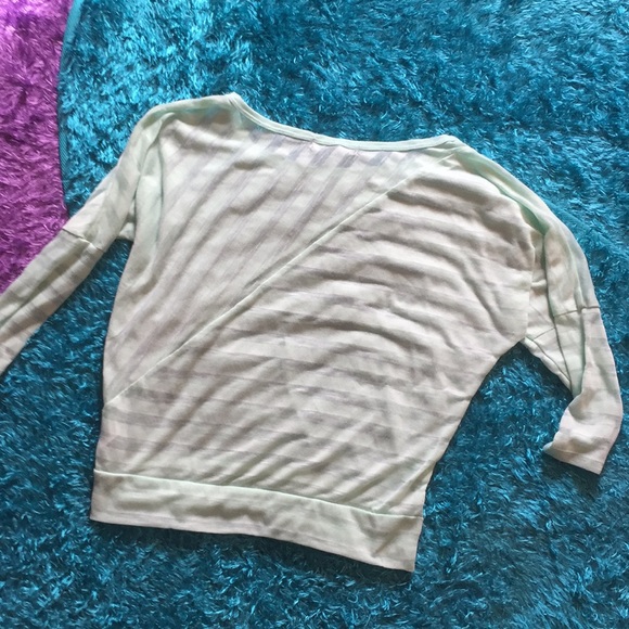 Sheer long-sleeve mint green top - Picture 6 of 7